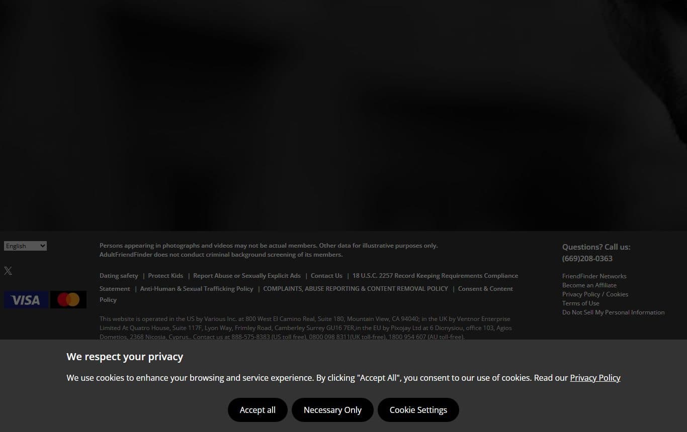 adultfriendfinder homepage-mid screenshot