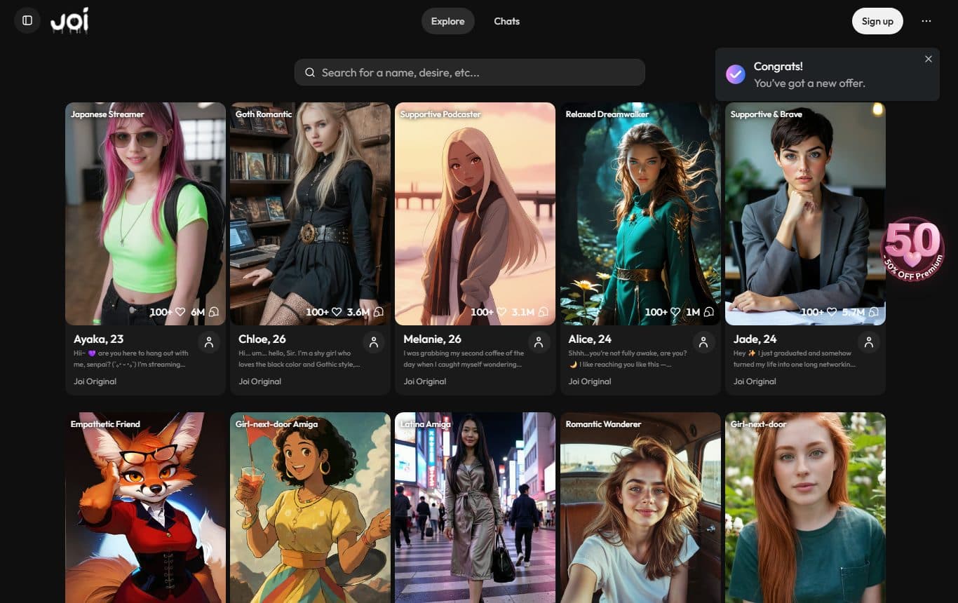 joi-ai homepage screenshot