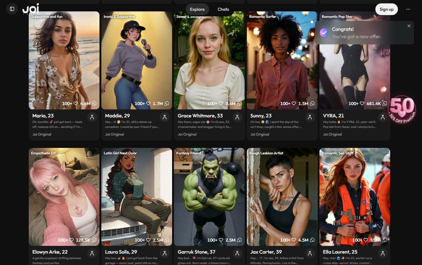 joi-ai homepage-deep screenshot