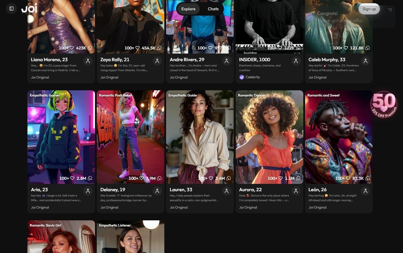 joi-ai homepage-bottom screenshot