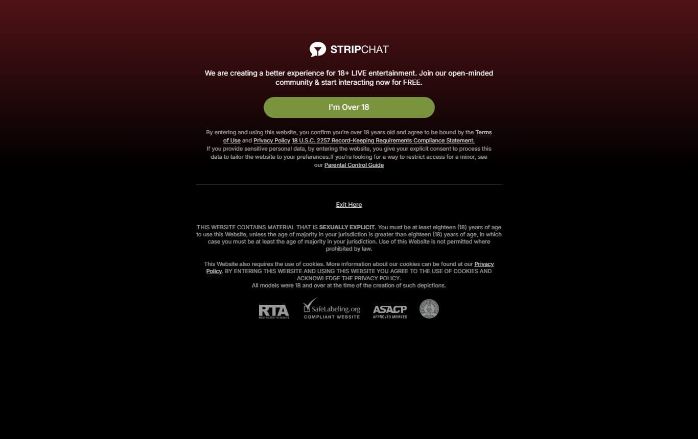 stripchat categories screenshot